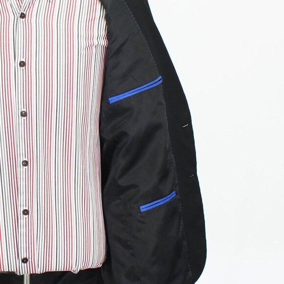 Kenneth Cole 42R Black Solid 2-Button Sport Coat Blazer Jacket P386 - Picture 10 of 11